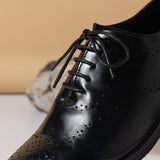 Zapatos Oxford De Negocio Formales Britanicos Con Estilo Tallado Para Otono E Invierno, Zapatos De Cordones Derby Para Hombres, Zapatos De Bodas Para El Novio