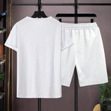 Manfinity RSRT Hombres talla grande Camiseta con estampado tropical & Shorts de cintura con cordon