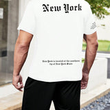 Manfinity LEGND Hombres talla grande Shorts con camiseta con estampado de slogan