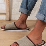 estacional de hombres lino Zapatillas , verano casa interior anti deslizante de silencioso acogedor de moda transpirable de absorber sudor Mocasines