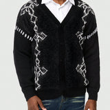 ROMWE Prep Hombres 1 pieza Cardigan con patron geometrico de hombros caidos