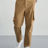 DAZY Hombres Pantalones cargo con bolsillo lateral con solapa