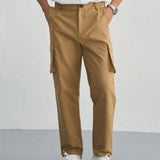 DAZY Hombres Pantalones cargo con bolsillo lateral con solapa