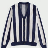 Manfinity Homme Hombres Cardigan de rayas verticales patron