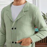 Manfinity Homme Hombres Cardigan con doble bolsillo con boton delantero