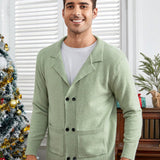 Manfinity Homme Hombres Cardigan con doble bolsillo con boton delantero