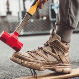 de hombres ligero suave Zapatos con anti-aplastamiento & anti-punalada , otono de seguridad Zapatos para el trabajo