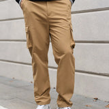 DAZY Hombres Pantalones cargo con bolsillo lateral con solapa