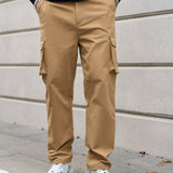 DAZY Hombres Pantalones cargo con bolsillo lateral con solapa