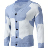 Manfinity Homme Hombres Cardigan de color combinado con boton delantero