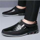 de hombres Talla grande casual PU Zapatillas deportivas slip on, suela blanda, de moda Zapatos deportivos