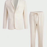 Manfinity Mode Hombres Blazer unicolor & Pantalones de cintura con cordon