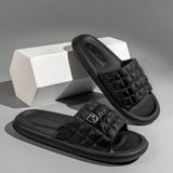 Hombres Zapatillas playa Chanclas unicolor grueso suela interior cuarto de bano antideslizante Zapatos verano pareja Sandalias