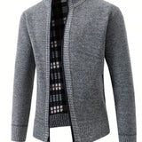 Hombres Cardigan de space dye con cremallera