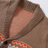 Manfinity Homme Hombres Cardigan con patron geometrico de cuello esmoquin