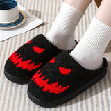 Zapatillas De Casa Calidas De Invierno Con Cara De Fantasma De Dibujos Animados De Halloween, Pantuflas De Interior