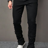 Manfinity Hombres Jeans ajustados unicolor