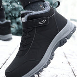 de hombres invierno Botas de nieve felpa calida espesado exterior Zapatos de moda PU resistente al agua Botines