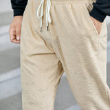 Manfinity Homme Hombres Pantalones deportivos con bolsillo oblicuo de cintura con cordon