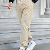 Manfinity Homme Hombres Pantalones deportivos con bolsillo oblicuo de cintura con cordon
