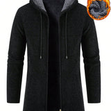 Manfinity Hombres Cardigan con cremallera con cordon con capucha