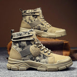 Nuevas botas altas de otono/invierno para hombre, zapatos Oxford informales resistentes al desgaste de camuflaje, botas de seguridad multiusos para el trabajo al aire libre, calzado de moda