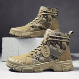 Nuevas botas altas de otono/invierno para hombre, zapatos Oxford informales resistentes al desgaste de camuflaje, botas de seguridad multiusos para el trabajo al aire libre, calzado de moda