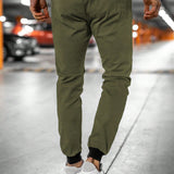 Manfinity Homme Hombres Pantalones de cintura con cordon con bolsillo oblicuo