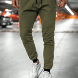 Manfinity Homme Hombres Pantalones de cintura con cordon con bolsillo oblicuo