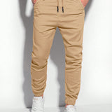 Manfinity Basics Hombres Pantalones de cintura con cordon con bolsillo oblicuo