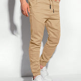 Manfinity Basics Hombres Pantalones de cintura con cordon con bolsillo oblicuo