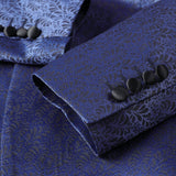 Manfinity Mode Conjunto De Traje De Jacquard Con Bloques De Color Y Cuello Chal Para Hombre