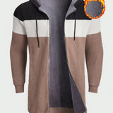 Manfinity Homme Hombres Cardigan de color combinado con cordon con capucha con cremallera delantera