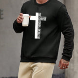 Manfinity LEGND Hombres talla grande Sudadera con estampado de letra