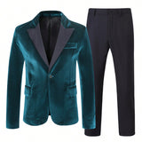 Manfinity Mode Hombres panel en contraste Blazer & Pantalones de traje