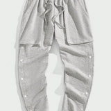 Manfinity Homme Hombres Pantalones deportivos con estampado de letra con bolsillo lateral con solapa de cintura con cordon