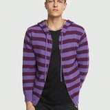 ROMWE Prep Hombre Cardigan Con Capucha A Rayas