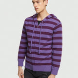 ROMWE Prep Hombre Cardigan Con Capucha A Rayas