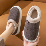 comodo tacon plano zapato con bolso invierno de hombres espesado calido anti deslizante estilo simple pareja Botas de nieve Zapatos de interior