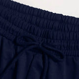 Manfinity Pantalones De Chandal De Color Solido Para Hombres Con Cintura Con Cordon Y Corte Suelto
