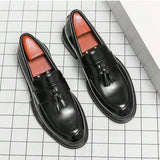 Mocasines De Fondo Grueso Para Hombre, Estilo Britanico, Otono, Informal, recubierto, Detalle De Borla, Zapatos Sin Cordones Transpirables De Negocios