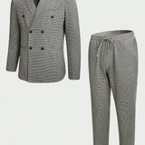 Manfinity Mode Hombres Conjunto pantalones con blazer de doble botonadura