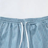 Manfinity Homme Men Striped Half Zip Tee & Drawstring Waist Pants