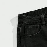 ROMWE Street Life Jeans De Dobladillo Deshilachado Para Hombre