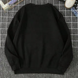 Manfinity Sudadera Negra De Manga Larga Con Cuello Redondo Y Forro Polar Con Impresion De Dibujos Animados Y Letras Para Hombre, Trajes A Juego Para Papa Y Yo (se Venden Por Separado En 2 Piezas)