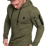 Manfinity Homme Sudadera Con Capucha Para Hombre Con Parches Y Cordon