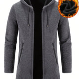 Manfinity Homme Hombres Cardigan con cremallera con cordon con capucha