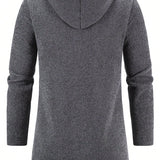 Manfinity Homme Hombres Cardigan con cremallera con cordon con capucha