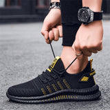 Zapatos deportivos de ocio para hombres con cordones, ligeros, transpirables, bajos, de moda, de tendencia, al aire libre para correr