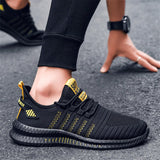 Zapatos deportivos de ocio para hombres con cordones, ligeros, transpirables, bajos, de moda, de tendencia, al aire libre para correr